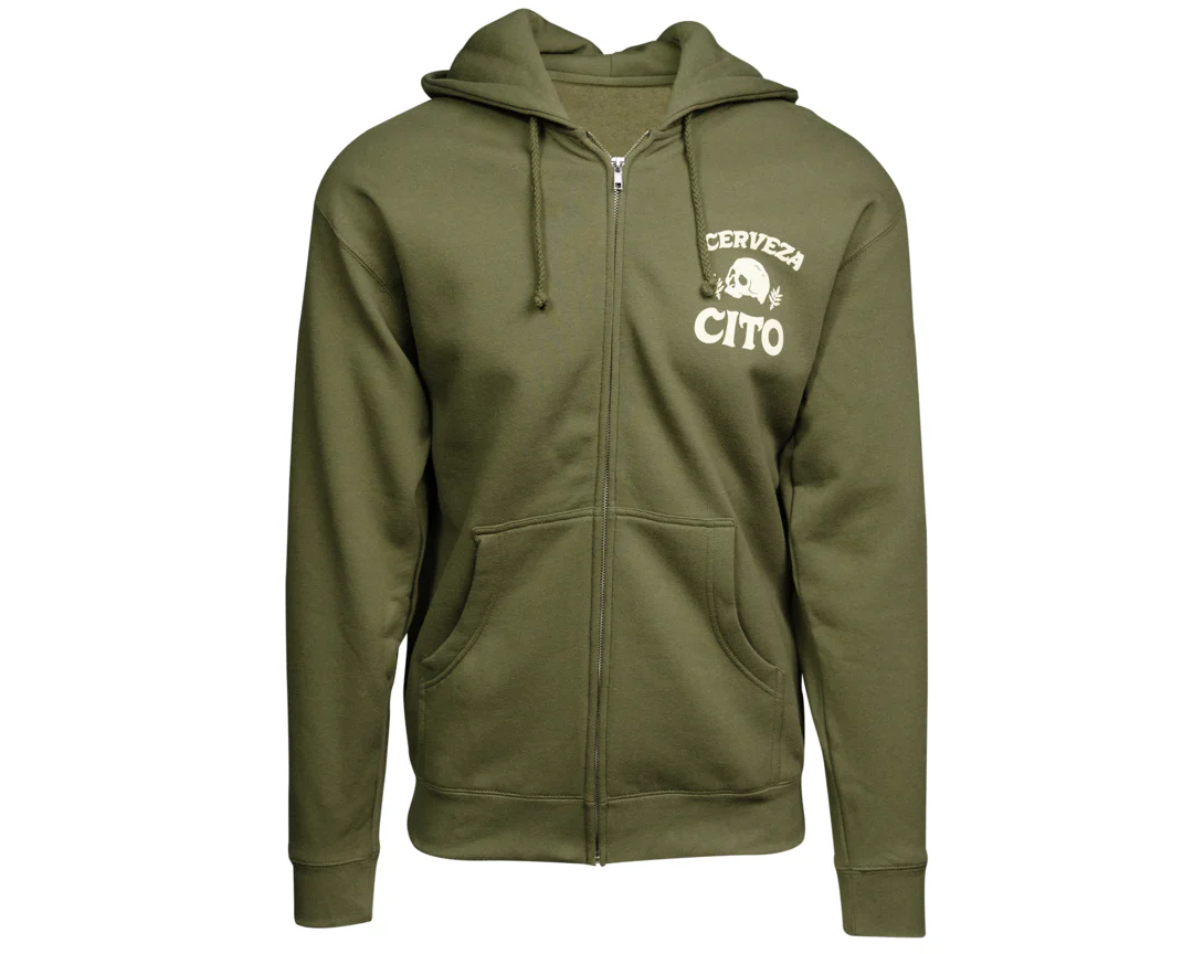 Cerveza OG Zip Up Hoodie - Green - Image 2