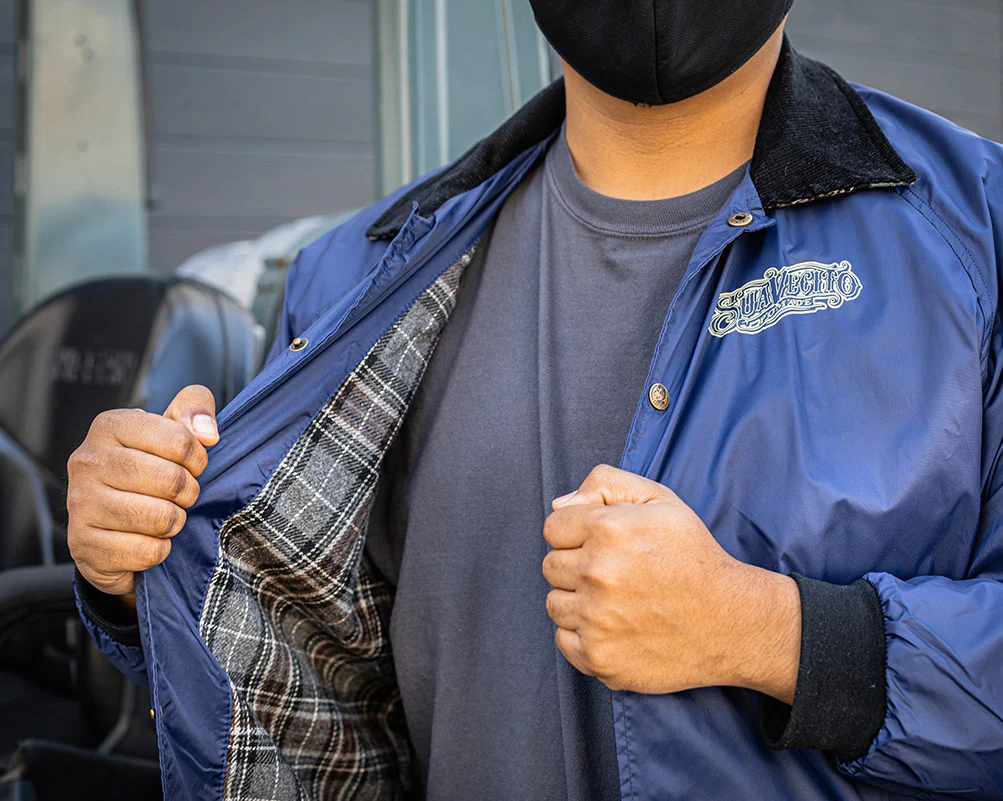 OG Flannel Lined Windbreaker - Navy - Image 3