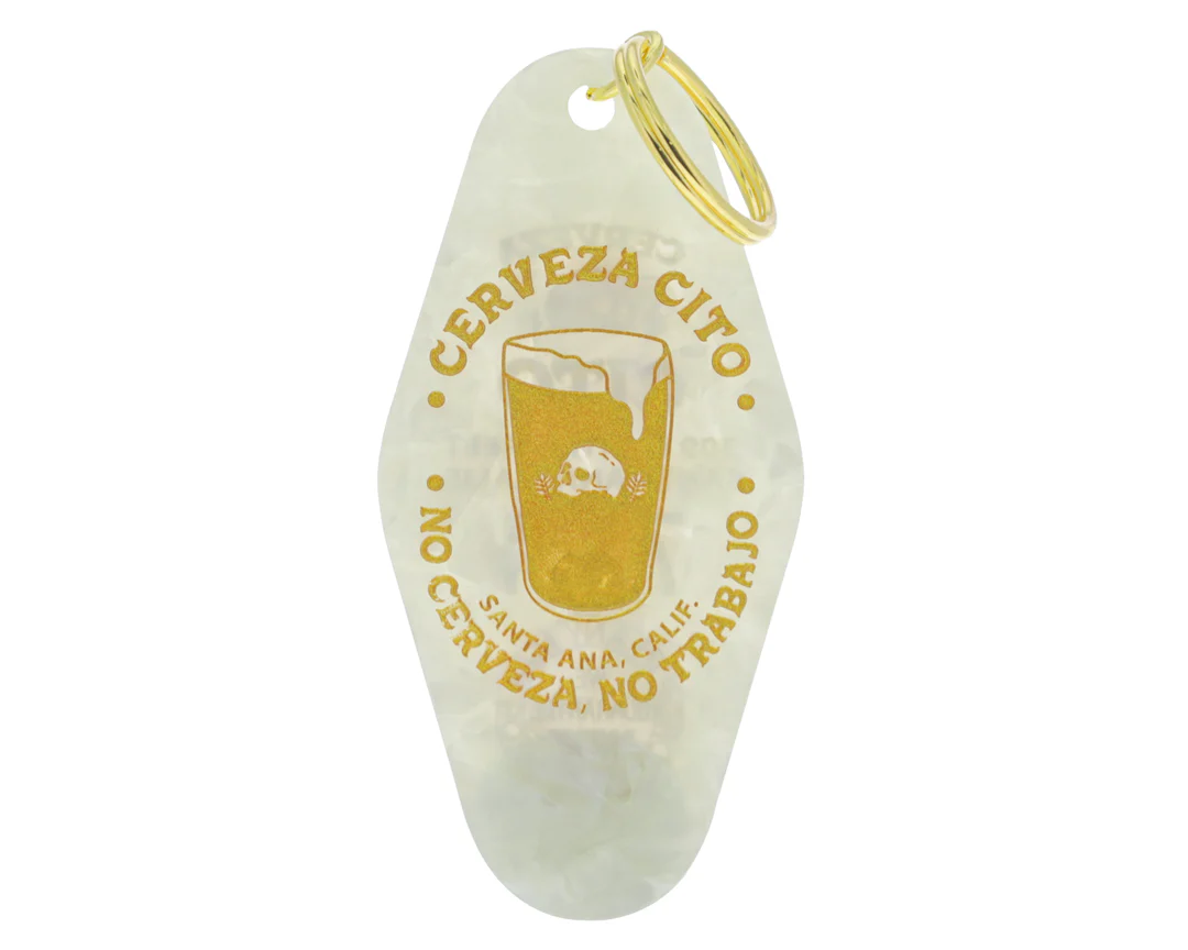 Pint Glass Hotel Key Tag - White