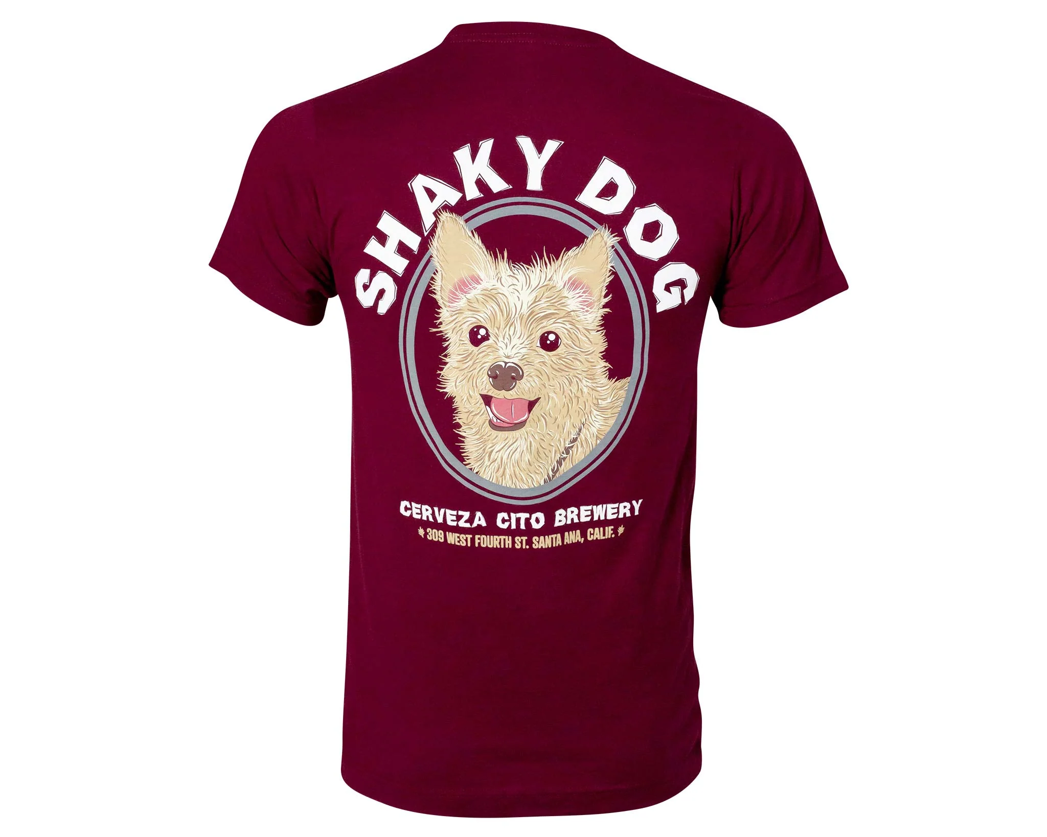 Shaky Dog Tee - Burgundy