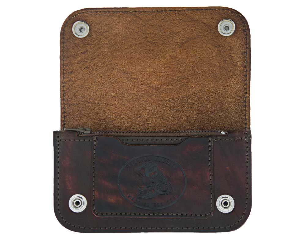 Skeleton Chained Biker Wallet - Antique Brown - Image 3