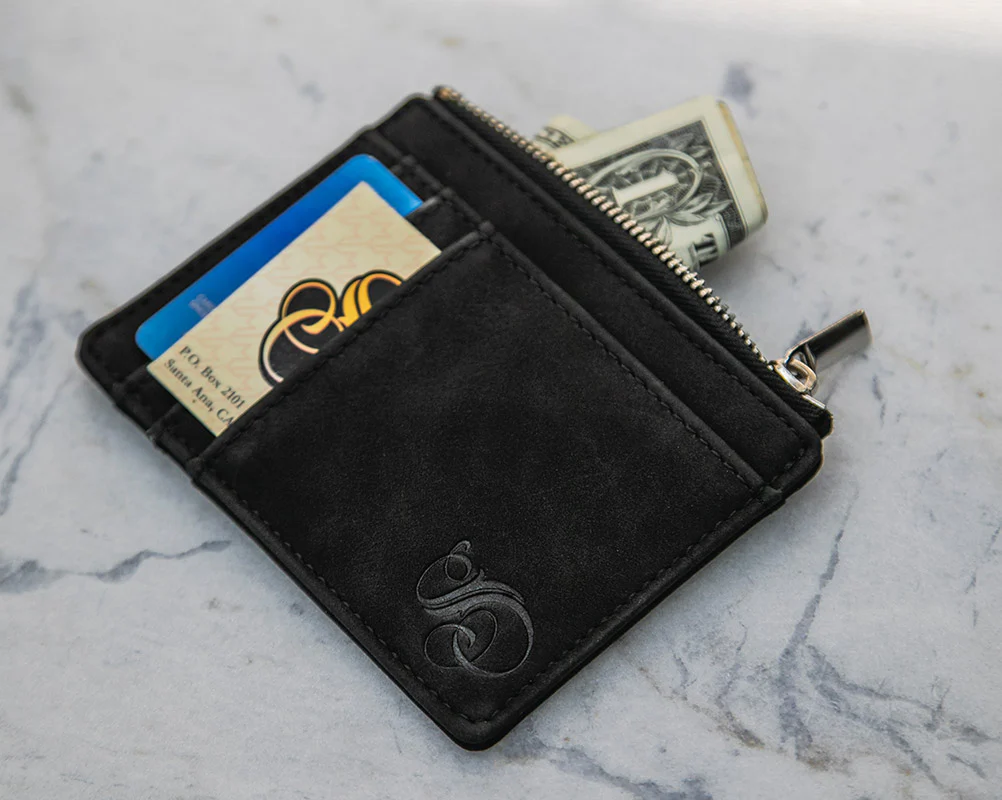 Zipper Card Holder Wallet - Black - Image 3